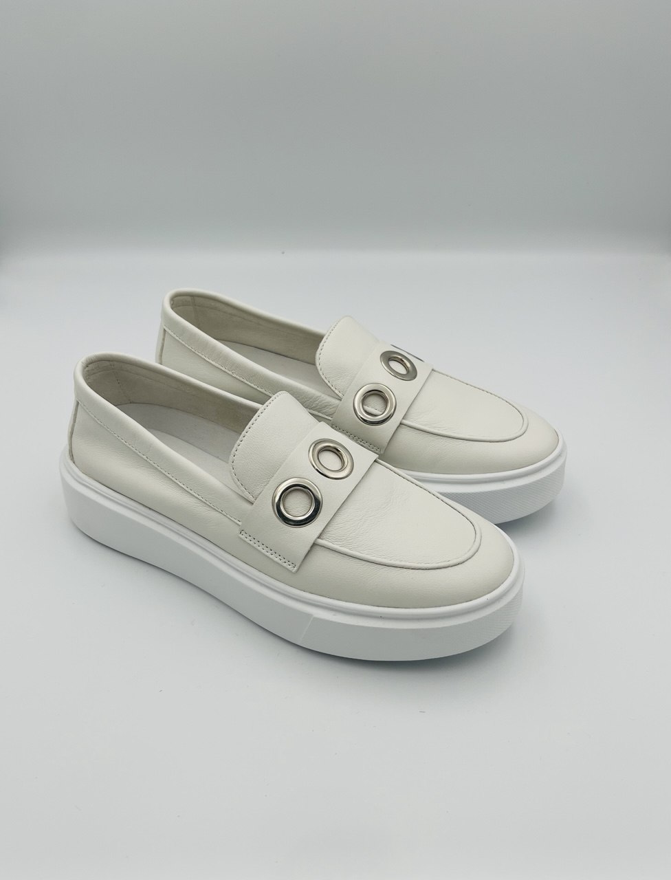 Frau Sneackers mocassino bianco sun
