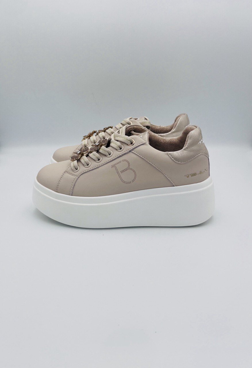 Tosca blu Sneakers Fiori Beige - immagine 2
