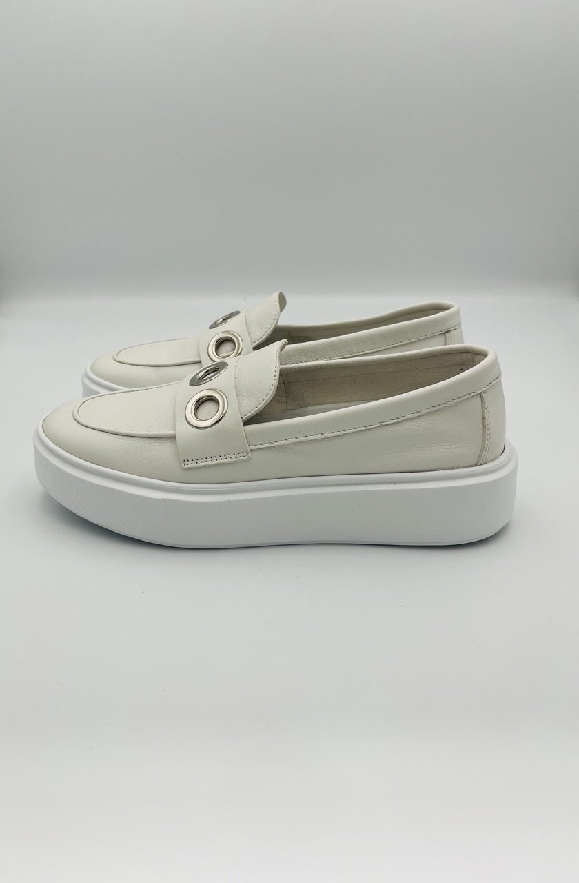 Frau Sneackers mocassino bianco sun - immagine 2
