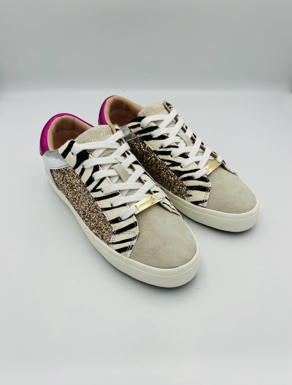 Lorenzo Maro Sneackers Glitter oro fucsia - immagine 2