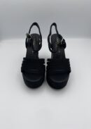 Emanuelle Vee sandalo plateau Raffia Platino / Nero