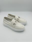 Frau Sneackers mocassino bianco sun